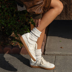 NOTICE LACE SNEAKERS IVORY SUEDE