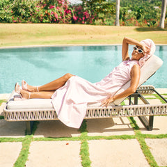 PANDRO X BYRDIE GOLF HEELS PINK PLAID GINGHAM