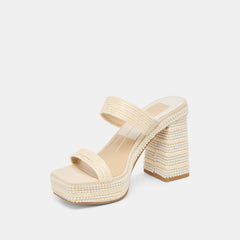 ALIYA PEARL HEELS VANILLA RAFFIA