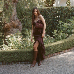 ALICE SHOULDER BAG BURGUNDY SUEDE