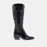 MIRLA EXTRA WIDE CALF BOOTS BLACK LEATHER