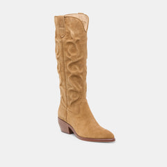 MIRLA BOOTS LT BROWN SUEDE