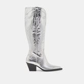 RYATT EXTRA WIDE CALF BOOTS SILVER DISTRESSED LEATHER