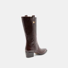VERN WIDE CALF BOOTS CHOCOLATE LEATHER