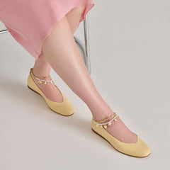 BAIDEN BALLET FLATS WARM NATURAL LEATHER