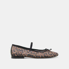 CADEL BALLET FLATS DK LEOPARD MESH