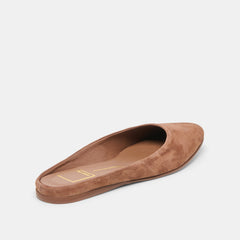 EILA FLATS DK BROWN SUEDE
