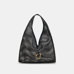 MISSIE TOTE BLACK RAFFIA MESH
