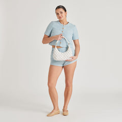 POSITANO SHOULDER BAG WHITE RAFFIA