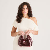 DAHLIA SEQUIN HANDBAG BURGUNDY SEQUIN