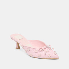 CAMILO X BYRDIE GOLF WIDE HEELS PINK RAFFIA