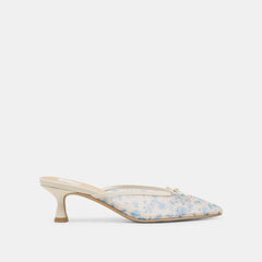 CLEO HEELS BLUE FLORAL MESH