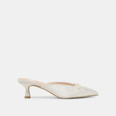 CLEO HEELS OFF WHITE SATIN