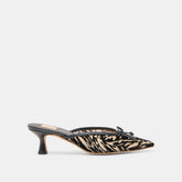 CLEO HEELS ZEBRA VELVET MESH