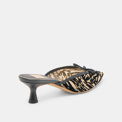 CLEO HEELS ZEBRA VELVET MESH
