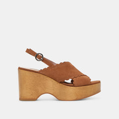 DILION WEDGES DARK SADDLE NUBUCK