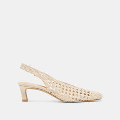 FAWNE HEELS CREME WOVEN STELLA