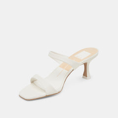 GENORA HEELS WHITE LEATHER