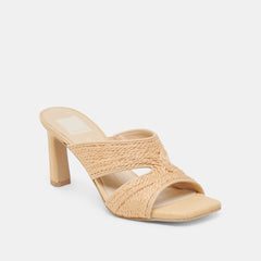 GITEL WIDE HEELS LT NATURAL RAFFIA
