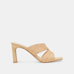 GITEL WIDE HEELS LT NATURAL RAFFIA