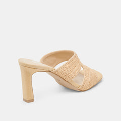 GITEL WIDE HEELS LT NATURAL RAFFIA