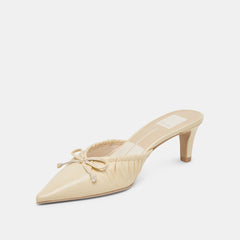 KAIRI MID HEELS LIGHT YELLOW CRINKLE PATENT