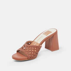 MARGOE HEELS COGNAC WOVEN STELLA