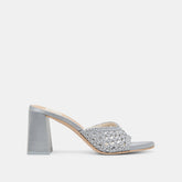 MARGOE HEELS LIGHT BLUE WOVEN SATIN