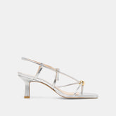 MYLEE HEELS SILVER DISTRESSED LEATHER