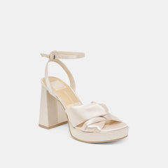 PARLO HEELS IVORY SATIN