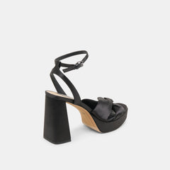 PARLO HEELS ONYX SATIN