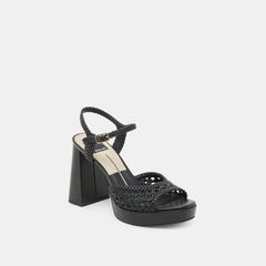 PEYTEN HEELS BLACK WOVEN STELLA