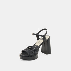 PEYTEN HEELS BLACK WOVEN STELLA