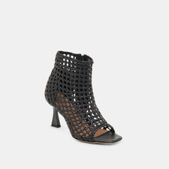 QUIN HEELS BLACK WOVEN LEATHER