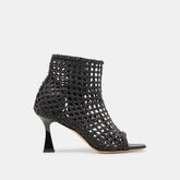 QUIN HEELS BLACK WOVEN LEATHER