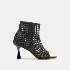 QUIN HEELS BLACK WOVEN LEATHER