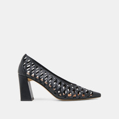TANYA HEELS BLACK WOVEN LEATHER