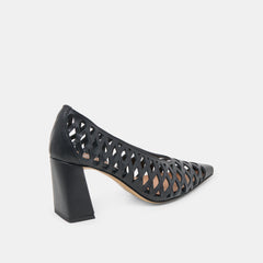 TANYA HEELS BLACK WOVEN LEATHER