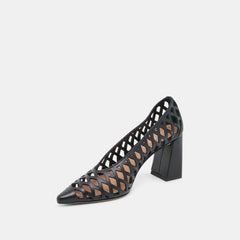 TANYA HEELS BLACK WOVEN LEATHER