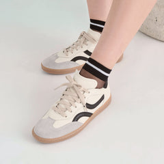 SHEER STRIPE CREW SOCKS 2 PACK BLACK GREY