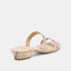 KAMILE SANDALS NATURAL SNAKE EMBOSSED LEATHER