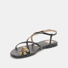 KESHA SANDALS BLACK LEATHER