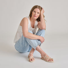 KESHA SANDALS BONE LEATHER