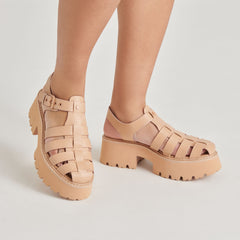 LASLY TONAL SANDALS CAFE LEATHER