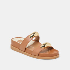 SATINE SANDALS SADDLE LEATHER