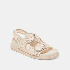 STARLA MESH SANDALS CREME WOVEN MESH