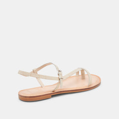 WANDRE SANDALS BONE EMBOSSED LEATHER