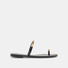 WINK WIDE SANDALS BLACK LEATHER