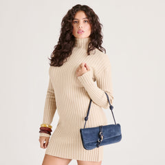 ALICE SHOULDER BAG NAVY SUEDE