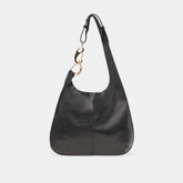 JOHNNIE SHOULDER BAG BLACK LEATHER